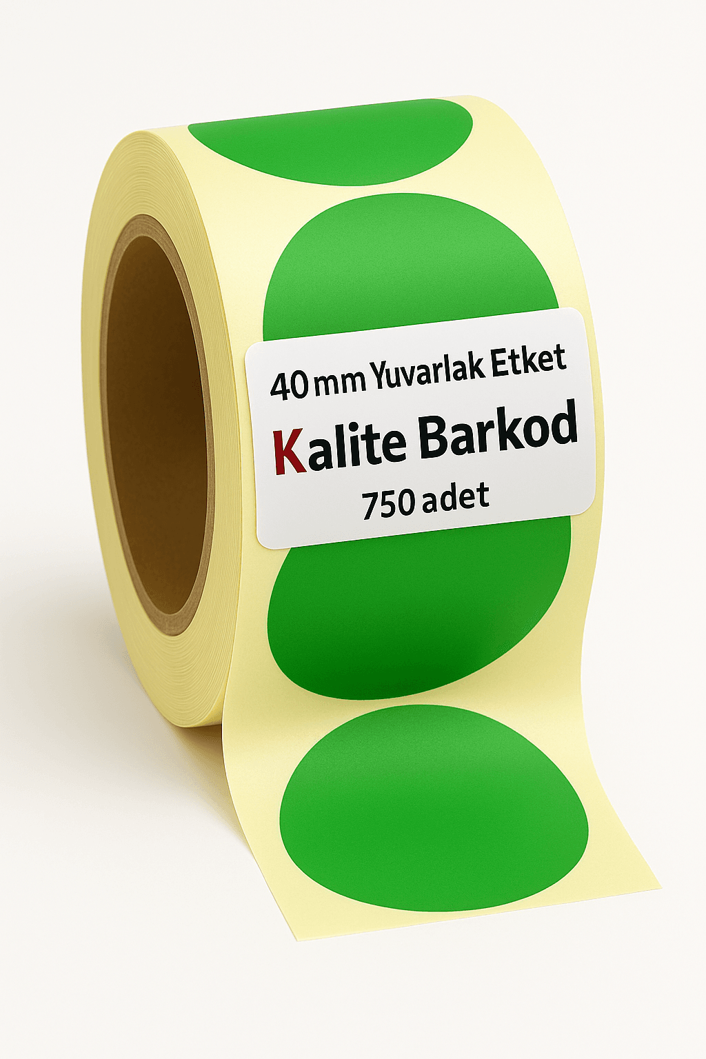 yeşil yuvarlak etiket 40 mm