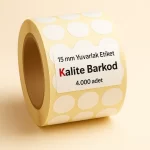 beyaz yuvarlak etiket 15mm