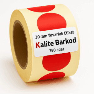 30 mm Kırmızı Yuvarlak Etiket