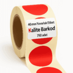 Kırmızı yuvarlak etiket 40 mm