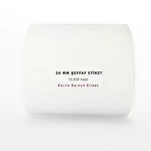20 mm Yuvarlak Şeffaf Etiket