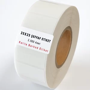 şeffaf rulo etiket