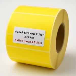 60x40 Sarı Kuşe Etiket