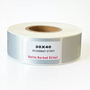30x40 Silver Mat Etiket