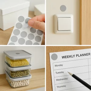 Yuvarlak Etiket 15 mm Gri Renk - Görsel 2