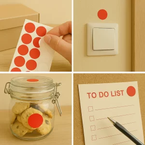 Yuvarlak Etiket 15 mm Pembe Renk - Görsel 2