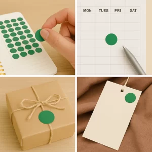 Yuvarlak Etiket 15 mm Yeşil Renk - Görsel 2