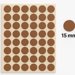 Yuvarlak Etiket 15 mm Kahve Renk