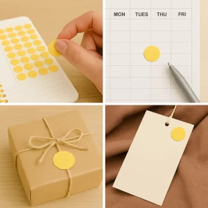 Yuvarlak Etiket 15 mm Sarı Renk - Görsel 2