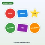 Logolu sticker etiket baskı örnekleri